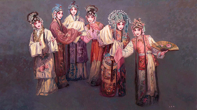 OPERA FACES, BRUSH RHYTHMS & BEIJING OPERA TONES  — Wang Qijun Oil Painting Exhibition at Beijing Overseas Cultural Exchange Center